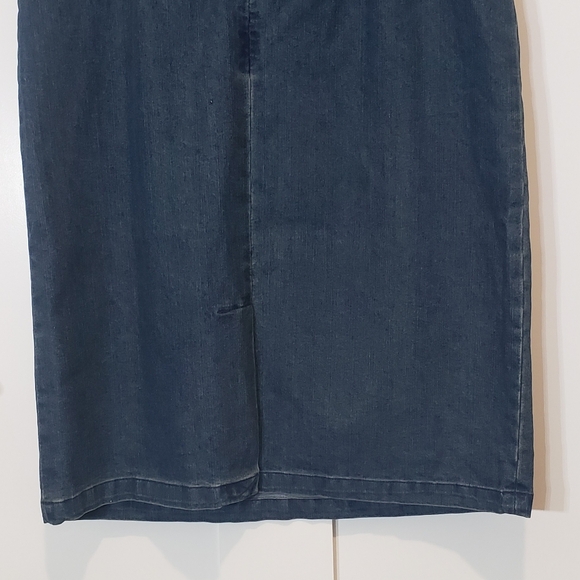 Chadwicks Denim Blue Jean Midi Dress Sleeveless Sheath Size 10T - Picture 9 of 11